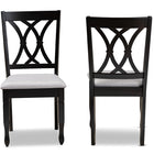 Baxton Studio Reneau Modern and Contemporary Grey Fabric Upholstered Espresso Brown Finished Wood 2-Piece Dining Chair Set Set