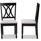 Baxton Studio Reneau Modern and Contemporary Grey Fabric Upholstered Espresso Brown Finished Wood 2-Piece Dining Chair Set Set