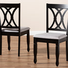 Baxton Studio Reneau Modern and Contemporary Grey Fabric Upholstered Espresso Brown Finished Wood 2-Piece Dining Chair Set Set