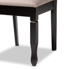 Baxton Studio Lanier Modern and Contemporary Sand Fabric Upholstered Dark Brown Finished Wood 7-Piece Dining Set