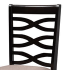 Baxton Studio Mila Modern and Contemporary Sand Fabric Upholstered Dark Brown Finished Wood 7-Piece Dining Set