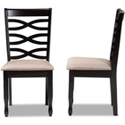 Baxton Studio Lanier Modern and Contemporary Sand Fabric Upholstered Dark Brown Finished 2-Piece Wood Dining Chair Set