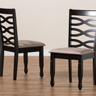 Baxton Studio Lanier Modern and Contemporary Sand Fabric Upholstered Dark Brown Finished 2-Piece Wood Dining Chair Set