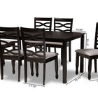 Baxton Studio Lanier Modern and Contemporary Grey Fabric Upholstered and Dark Brown Finished Wood 7-Piece Dining Set