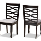 Baxton Studio Lanier Modern and Contemporary Grey Fabric Upholstered Espresso Brown Finished Wood 2-Piece Dining Chair Set