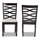 Baxton Studio Lanier Modern and Contemporary Grey Fabric Upholstered Espresso Brown Finished Wood 2-Piece Dining Chair Set