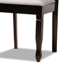 Baxton Studio Lanier Modern and Contemporary Grey Fabric Upholstered Espresso Brown Finished Wood 2-Piece Dining Chair Set