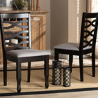Baxton Studio Lanier Modern and Contemporary Grey Fabric Upholstered Espresso Brown Finished Wood 2-Piece Dining Chair Set