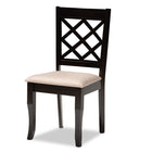 Baxton Studio Jana Modern and Contemporary Sand Fabric Upholstered and Dark Brown Finished Wood 7-Piece Dining Set