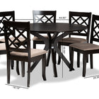 Baxton Studio Jana Modern and Contemporary Sand Fabric Upholstered and Dark Brown Finished Wood 7-Piece Dining Set