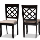 Baxton Studio Verner Modern and Contemporary Sand Fabric Upholstered Dark Brown Finished 2-Piece Wood Dining Chair Set