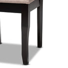 Baxton Studio Verner Modern and Contemporary Sand Fabric Upholstered Dark Brown Finished 2-Piece Wood Dining Chair Set