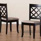 Baxton Studio Verner Modern and Contemporary Sand Fabric Upholstered Dark Brown Finished 2-Piece Wood Dining Chair Set