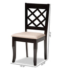 Baxton Studio Verner Modern and Contemporary Sand Fabric Upholstered Dark Brown Finished 2-Piece Wood Dining Chair Set