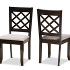 Baxton Studio Verner Modern and Contemporary Grey Fabric Upholstered and Dark Brown Finished Wood 2-Piece Dining Chair Set