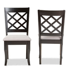 Baxton Studio Verner Modern and Contemporary Grey Fabric Upholstered and Dark Brown Finished Wood 2-Piece Dining Chair Set
