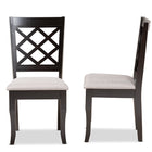 Baxton Studio Verner Modern and Contemporary Grey Fabric Upholstered and Dark Brown Finished Wood 2-Piece Dining Chair Set