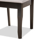 Baxton Studio Verner Modern and Contemporary Grey Fabric Upholstered and Dark Brown Finished Wood 2-Piece Dining Chair Set