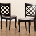 Baxton Studio Verner Modern and Contemporary Grey Fabric Upholstered and Dark Brown Finished Wood 2-Piece Dining Chair Set