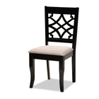 Baxton Studio Mael Modern and Contemporary Sand Fabric Upholstered and Espresso Brown Finished Wood 7-Piece Dining Set