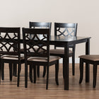 Baxton Studio Mael Modern and Contemporary Sand Fabric Upholstered and Espresso Brown Finished Wood 7-Piece Dining Set