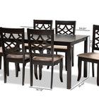 Baxton Studio Mael Modern and Contemporary Sand Fabric Upholstered and Espresso Brown Finished Wood 7-Piece Dining Set