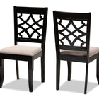 Baxton Studio Mael Modern and Contemporary Sand Fabric Upholstered and Espresso Brown Finished Wood 2-Piece Dining Chair Set