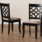 Baxton Studio Mael Modern and Contemporary Sand Fabric Upholstered and Espresso Brown Finished Wood 2-Piece Dining Chair Set