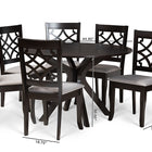 Baxton Studio Elena Modern and Contemporary Grey Fabric Upholstered and Dark Brown Finished Wood 7-Piece Dining Set
