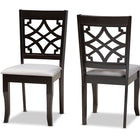 Baxton Studio Mael Modern and Contemporary Grey Fabric Upholstered and Dark Brown Finished Wood 2-Piece Dining Chair Set