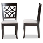 Baxton Studio Mael Modern and Contemporary Grey Fabric Upholstered and Dark Brown Finished Wood 2-Piece Dining Chair Set