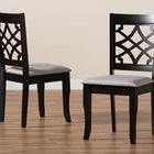 Baxton Studio Mael Modern and Contemporary Grey Fabric Upholstered and Dark Brown Finished Wood 2-Piece Dining Chair Set