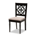 Baxton Studio Renaud Modern and Contemporary Sand Fabric Upholstered and Dark Brown Finished Wood 7-Piece Dining Set