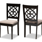 Baxton Studio Renaud Modern and Contemporary Sand Fabric Upholstered and Espresso Brown Finished Wood 2-Piece Dining Chair Set Set