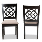Baxton Studio Renaud Modern and Contemporary Sand Fabric Upholstered and Espresso Brown Finished Wood 2-Piece Dining Chair Set Set
