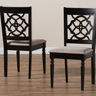 Baxton Studio Renaud Modern and Contemporary Sand Fabric Upholstered and Espresso Brown Finished Wood 2-Piece Dining Chair Set Set