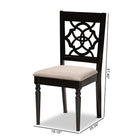 Baxton Studio Renaud Modern and Contemporary Sand Fabric Upholstered and Espresso Brown Finished Wood 2-Piece Dining Chair Set Set