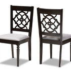 Baxton Studio Renaud Modern and Contemporary Grey Fabric Upholstered and Dark Brown Finished Wood 2-Piece Dining Chair Set