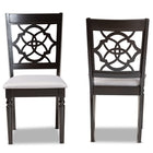 Baxton Studio Renaud Modern and Contemporary Grey Fabric Upholstered and Dark Brown Finished Wood 2-Piece Dining Chair Set