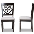 Baxton Studio Renaud Modern and Contemporary Grey Fabric Upholstered and Dark Brown Finished Wood 2-Piece Dining Chair Set
