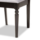 Baxton Studio Renaud Modern and Contemporary Grey Fabric Upholstered and Dark Brown Finished Wood 2-Piece Dining Chair Set