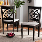 Baxton Studio Renaud Modern and Contemporary Grey Fabric Upholstered and Dark Brown Finished Wood 2-Piece Dining Chair Set