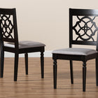 Baxton Studio Renaud Modern and Contemporary Grey Fabric Upholstered and Dark Brown Finished Wood 2-Piece Dining Chair Set