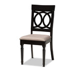 Baxton Studio Lucie Modern and Contemporary Sand Fabric Upholstered and Dark Brown Finished Wood 7-Piece Dining Set