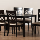 Baxton Studio Lucie Modern and Contemporary Sand Fabric Upholstered and Dark Brown Finished Wood 7-Piece Dining Set