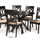 Baxton Studio Jessie Modern and Contemporary Sand Fabric Upholstered and Dark Brown Finished Wood 7-Piece Dining Set