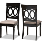Baxton Studio Lucie Modern and Contemporary Sand Fabric Upholstered and Espresso Brown Finished Wood 2-Piece Dining Chair Set Set