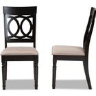 Baxton Studio Lucie Modern and Contemporary Sand Fabric Upholstered and Espresso Brown Finished Wood 2-Piece Dining Chair Set Set