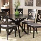 Baxton Studio Jessie Modern and Contemporary Grey Fabric Upholstered and Dark Brown Finished Wood 7-Piece Dining Set