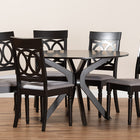 Baxton Studio Jessie Modern and Contemporary Grey Fabric Upholstered and Dark Brown Finished Wood 7-Piece Dining Set